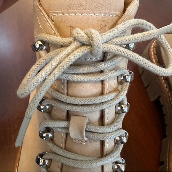 Marc Fisher LTD Womens Cairy Beige Leather Combat & Lace-up Boots Shoes size 8 - Picture 6 of 8